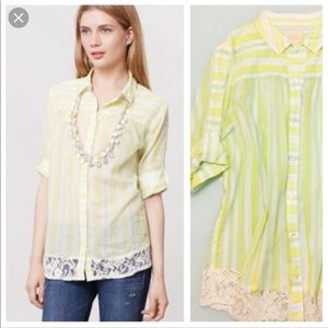 Edme & Esyllte Sunlit Stripe Lace Hem Blouse 4 Top